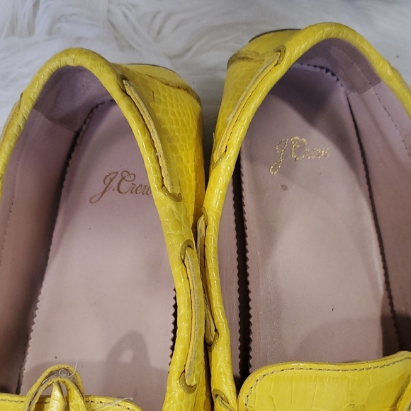 J. Crew Vibrant Yellow Croc-Embossed Moccasins Slipon Sz 8 - Picture 4 of 16
